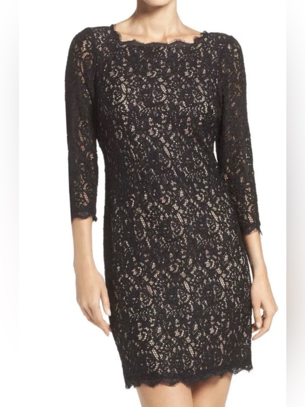 ADRIANNA PAPELL BLACK LACE COCKTAIL PARTY DRESS SZ 12